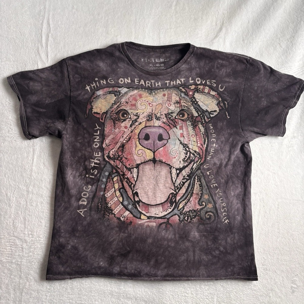 3D Tees Dog Loves You‎ Tie Dye Short Sleeve Shirt Men's XL *